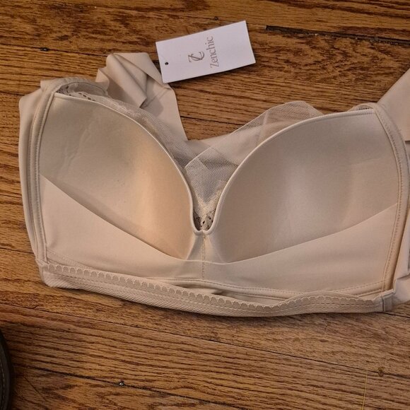 4 total : 1 NEW ZenChic Women's Lace Bra - Soft Beige 3XL - Picture 4 of 4